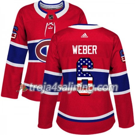 Montreal Canadiens tröja Shea Weber 6 Röd USA Flag Fashion 2017-2018 Adidas Authentic - Dame NHL Tröjor